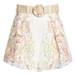 Zimmermann Floral Swirl Linen Shorts Sz0